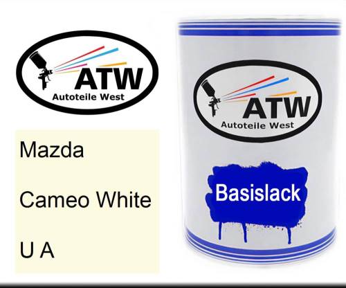 Mazda, Cameo White, U A: 500ml Lackdose, von ATW Autoteile West.